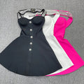 Women Sexy Halter Shinning Diamond Backless Bandage A-Line Mini Dress Evening Party Birthday Vacation Dress black