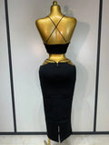 Women Sleeveless Sexy Spaghetti Strap Hollow Out Bodycon Long Bandage Dress Celebate Elegant Luxury Birthday Club Dresses