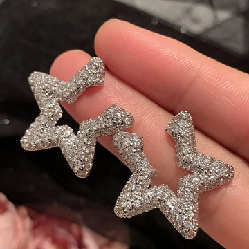 Luxury Star AAA Zircon Bridal Earrings CZ Cubic Zirconia Wedding Earring For Brides Accessories Women Girl Dinner Party Jewelry a