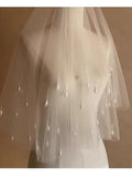 Short Pearl Beads Bridal Veil White Wedding Veils For Evening Dinner Party Dress Women Gift Hair Accessories Brides Jewelry