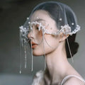 Short Wedding Veils Flower Pearl Bridal Veil For Evening Party Dress Women Girl Hair Accessories Brides Jewelry