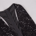 2024 Sexy Women'S Light Luxury Black Sequin Dress Deep V-Neck Sleeveless Bodycon Backless Mini Dresses Party Christmas Vestidos
