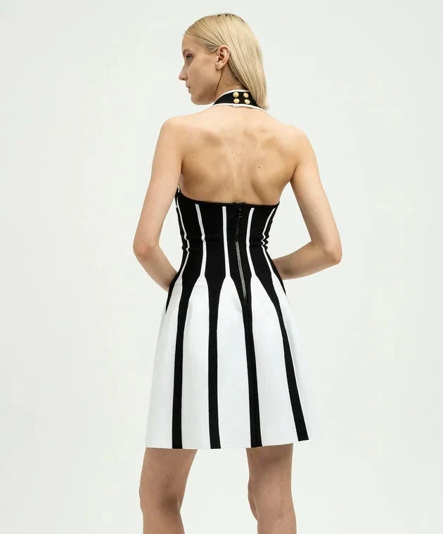 High Quality Celebrity Fashion Red Carpet Dress Women Sexy Halter A-Line Mini Bandage Evening Party Dress Wholesale