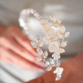Wedding Hair Accessories Porcelain Flower Headband Tiara Crystal Pearl Headwear For Brides Women Headpieces Crown Bridal Jewelry a