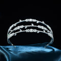 Bridal Hair Jewelry Zircon Tiaras Crowns Zirconia Leaf Headpiece For Brides Birthday Gifts Party Headband Wedding Accessories b