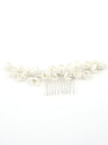 Wedding Accessories Silver Color Hair Comb Pin Porcelain Flower Head Piece For Brides Party Silver Color Hairpin Bridal Jewelry