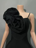 Women Sexy One Shoulder Florlas Bodycon Midi Bandage Dress Celebrate Fashion Evening Party Outfit Vestido