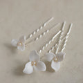 Porcelain Flower Hair Comb Pin Clip Silver Color Head Piece Brides Party Gift Flower Hairpins Wedding Accessories Bridal Jewelry c