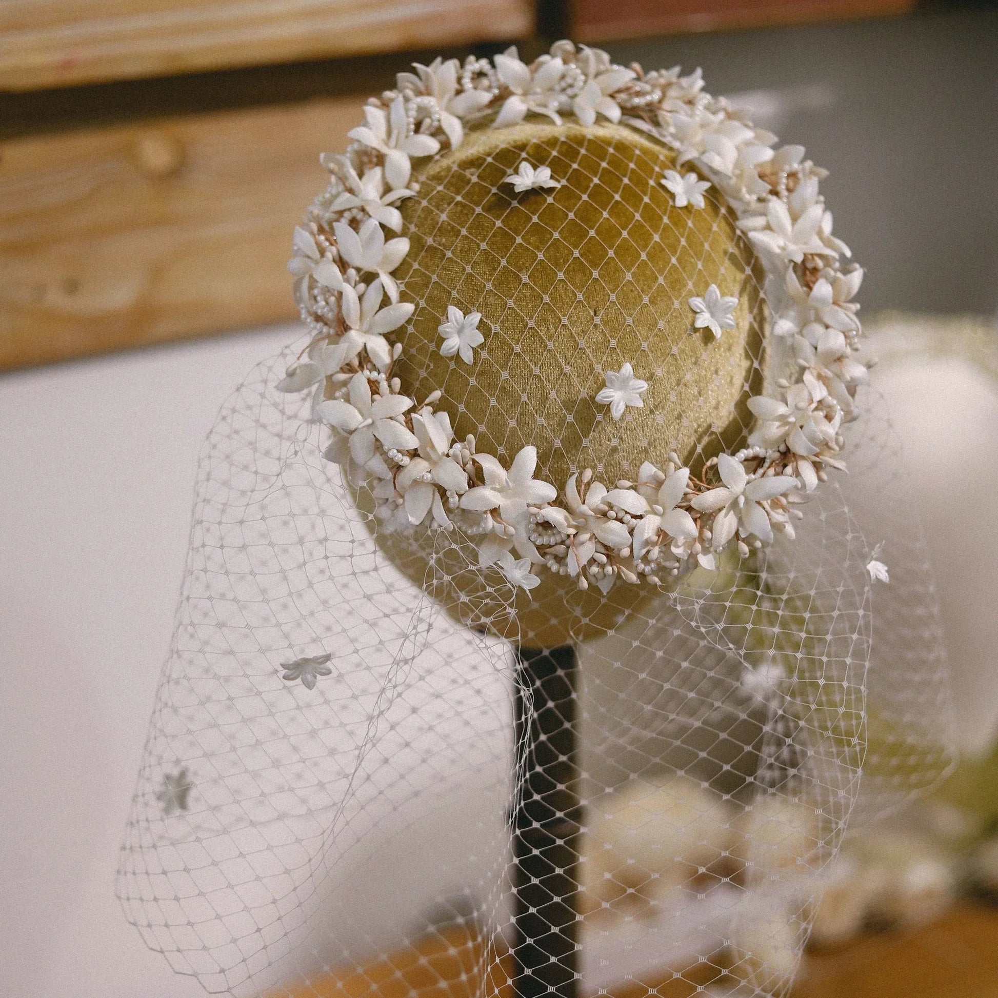 Flower Headband Headpiece Veil Lace Hairband For Bride Women Dinner Dress Headdress Headwear Wedding Accessories Bridal Jewelry