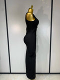 Women Celebrity Sexy Cut Out Diamonds Black Long Bodycon Bandage Dress Elegant Evening Club Party Luxury Birthday Dresses