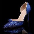 Luxury Handmade All Rhinestones Women Pumps Runway style Spring Summer Fashion Wedding Thin High Heels Lady Party Banquet Shoes Blue