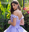 Fairytale Lilac Quinceanera Dresses With Cape 3D Florals Vestidos De 15 Xv Años Quinceañeras Birthday Party Gown Customized