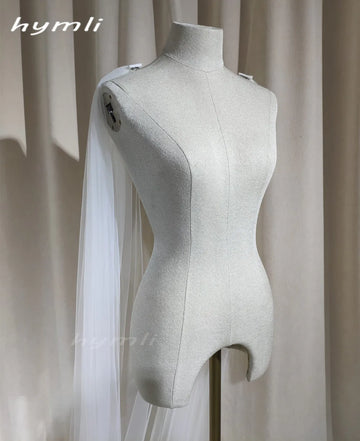 Wedding Cape Veil Bridal Shoulder Veil Soft Tulle Cathedral Veil in White Off-White Ivory Champagne White