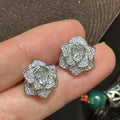 Luxury Rose Flower AAA Zircon Bridal Earrings Cubic Zirconia Wedding Earring For Bride Women Accessories Jewelry Party Dress