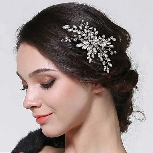 Luxury Bridal Hair Comb Wedding Hair Accessories Pearl Bride Side Combs Tiara For Women Girl Bridesmaids Hairpins Headpiece