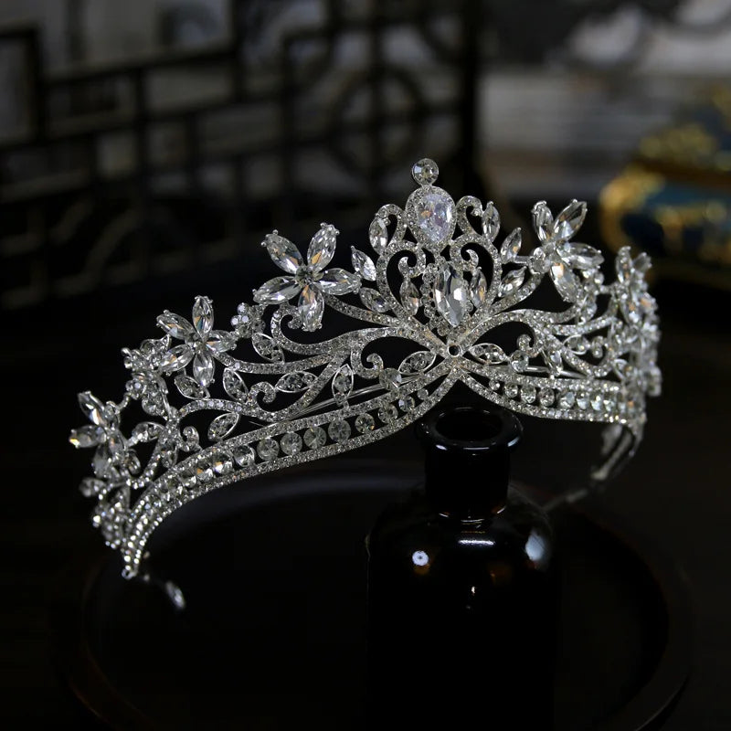 Luxury Wedding Crowns Tiaras For Bride Headdress Crystal Princess Queen Crowns For Women Pageant Wedding Hair Jewelry Headwear