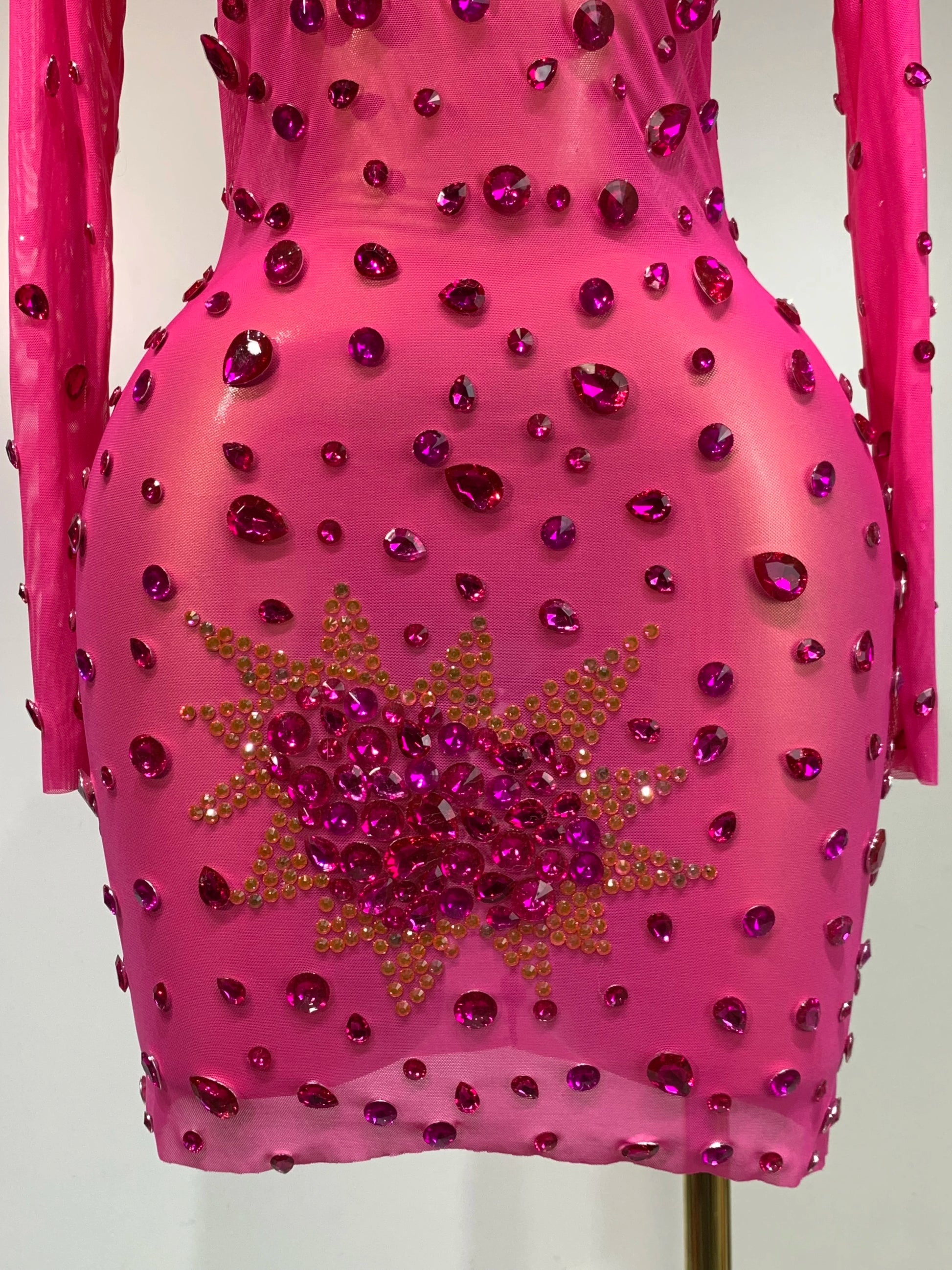 High Quality Sparkly Rhinestone Sexy Bodycon Dress New Fashion Nightclub Stage Outfit Luxury Birthday Party Dresses