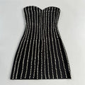 Top Quality Women Sexy Strapless Shinning Diamond Bodycon Mini Bandage Dress Nightclub Party Celebrate Birthday Outfit