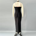 Black Red Women Sexy Halter Off the Shoulder Shinning Diamond Bodycon Long Bandage Dress Evening Party Celebrate Fashion Outfit