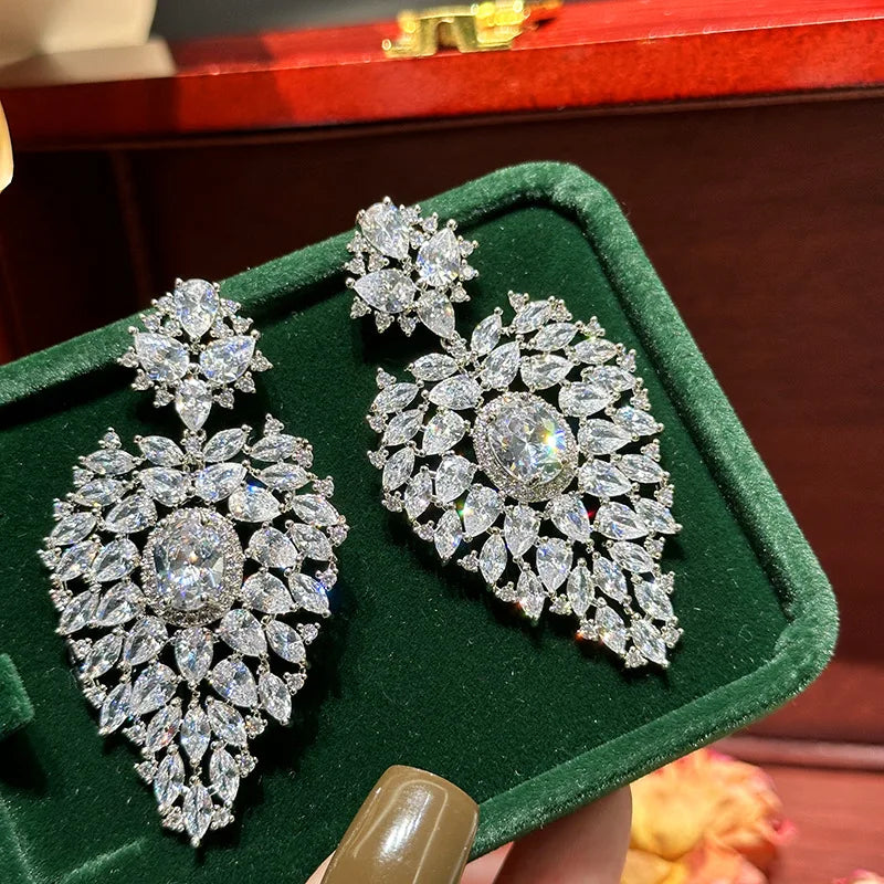 High Quality CZ Zircon Bridal Earrings Cubic Zirconia Wedding Earring For Brides Bridesmaids Accessories Women Gifts Jewelry