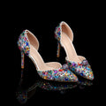 Luxury Rhinestones Colorful Crystal Women Pumps Elegant Pointed toe Wedding Stiletto High heels Fashion Party Prom Bridal Shoes