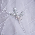 Crystal Rhinestones Hair Pin Clip Leaf Hairpin For Brides Bridesmaids Silver Color Head Piece Wedding Accessories Bridal Jewelry