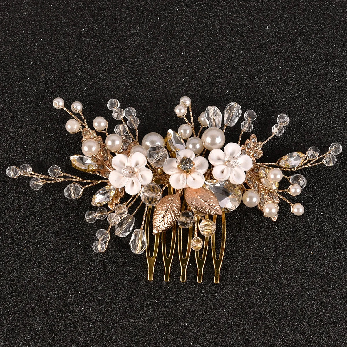 Luxury Bridal Hair Comb Wedding Hair Accessories Pearl Bride Side Combs Tiara For Women Girl Bridesmaids Hairpins Headpiece as pic 3