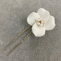 Porcelain Flower Hairpins White Floral Hair Pins Clips For Brides Bridesmaids Head Pieces Wedding Accessories Bridal Jewelry