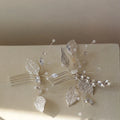 Wedding Accessories Zircon Crystal Hair Comb Pin Clip Silver Color Leaf Head Piece For Brides Bridesmaids Hairpin Bridal Jewelry