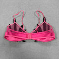 Sexy Women'S Chiffon Patchwork Satin Diamond Studded Bra Top Spaghetti Strap Sleeveless Concealed Button Ultra Short Top