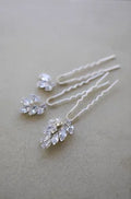 Bridal Jewelry Zircon Crystal Hair Pins Clips Leaf Hairpins For Brides Women Vintage Gold Color Head Pieces Wedding Accessories Silver color