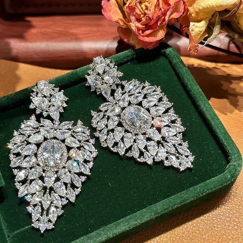 High Quality CZ Zircon Bridal Earrings Cubic Zirconia Wedding Earring For Brides Bridesmaids Accessories Women Gifts Jewelry a