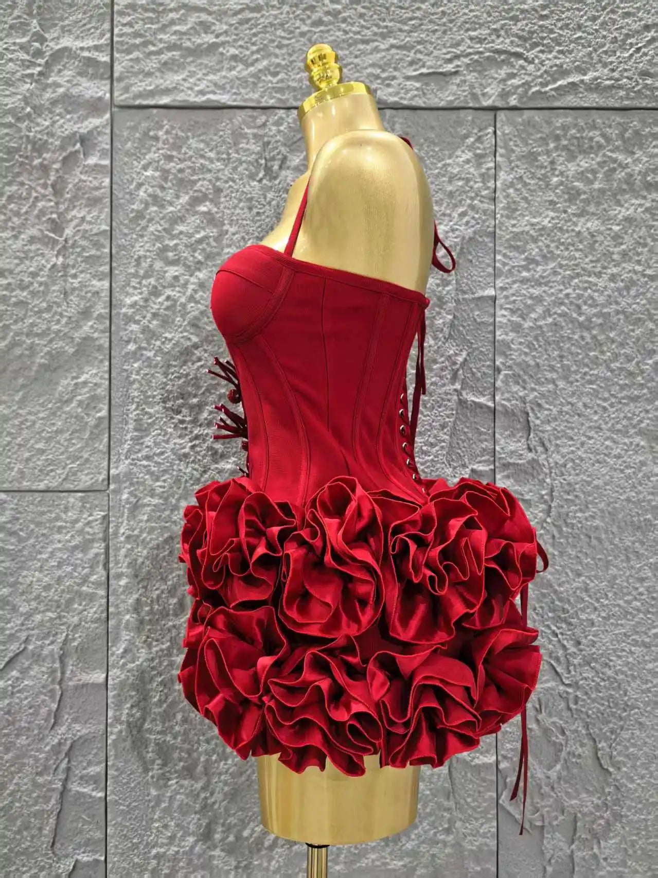 Christmas Style Women Sexy Strapless Florlas 2 PIeces Bodycon Mini Bandage Dress Nightclub Party Wedding Mermaid Outfit