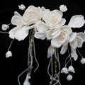 Bridal Jewelry White Flower Hair Comb Pin Clip Hairpin For Brides Women Party Gift Head Pieces Wedding Accessories