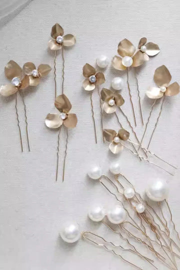 Wedding Accessories Flower Head Pieces Vintage Gold Silver Color Hair Pins Clips For Brides Bridesmaids Hairpins Bridal Jewelry