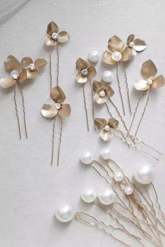 Wedding Accessories Flower Head Pieces Vintage Gold Silver Color Hair Pins Clips For Brides Bridesmaids Hairpins Bridal Jewelry