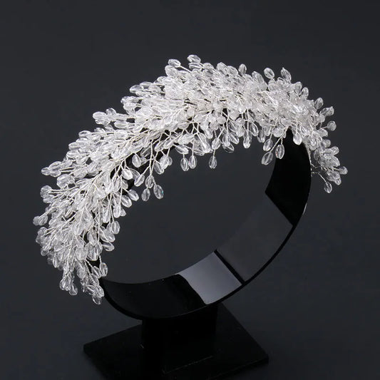 Luxury Bridal Headband For Wedding Hair Jewelry Accessories Pearl Crystal Headband For Bride Tiara Hair Piece Wedding Headdress