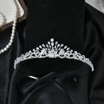 Bridal Hair Jewelry Water Drop CZ Zirconia Tiaras and Crowns Zinc Alloy Headband Wedding Accessories a