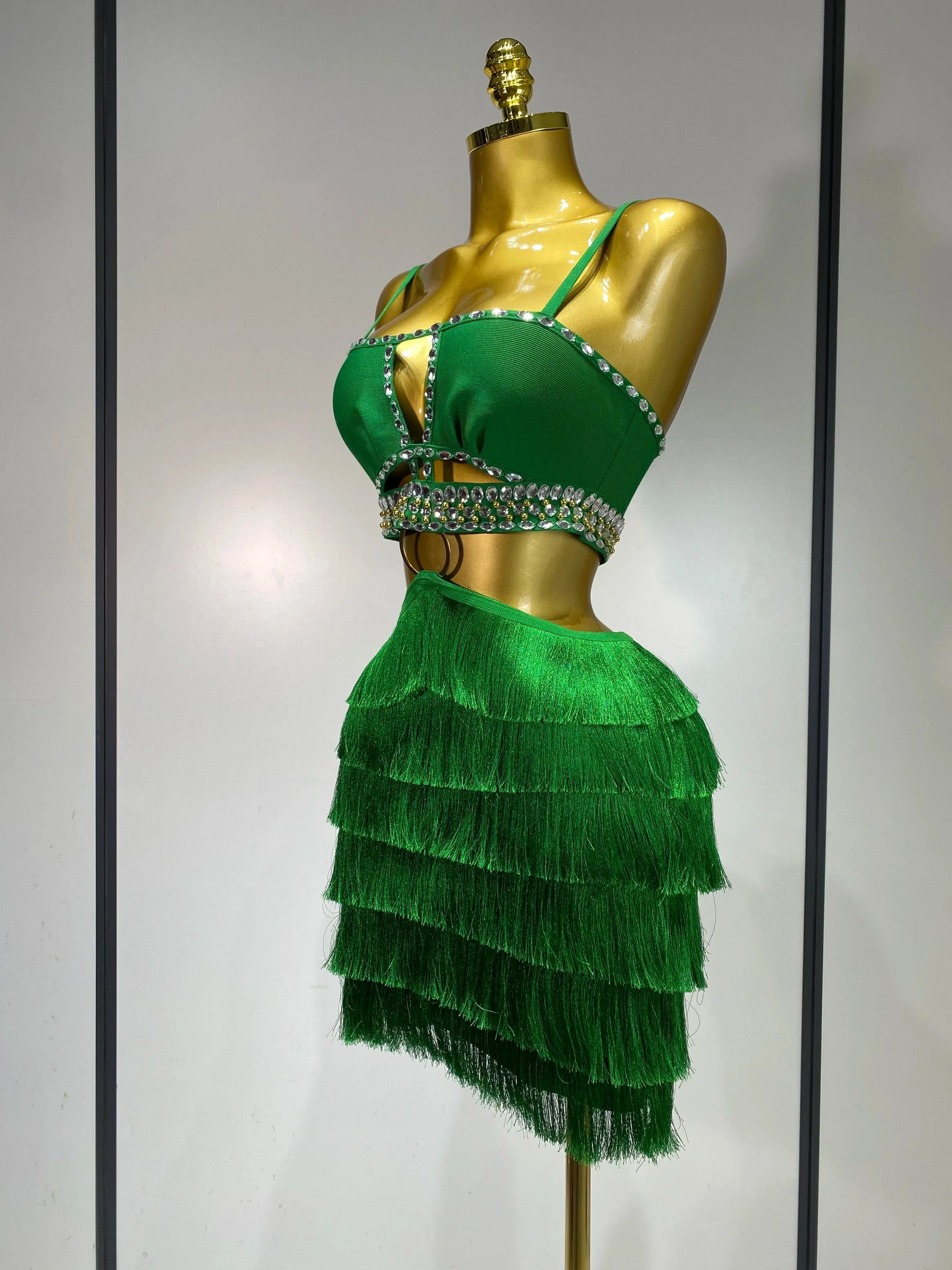 Sexy Sling Backless Dress Women Green Bodycon Bandage Dress Celebrity Elegant Evening Club Luxury Birthday Party Dresses