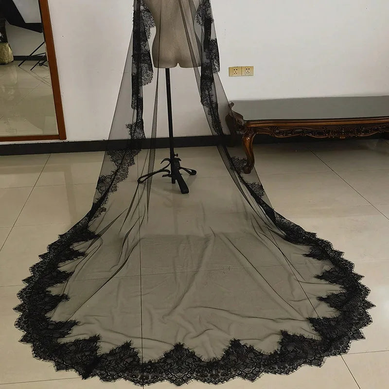 300cm White Black Bridal Veil Long Wedding Veils For Brides Evening Dinner Party Dress Women Girl Gifts Hair Accessories Jewelry b