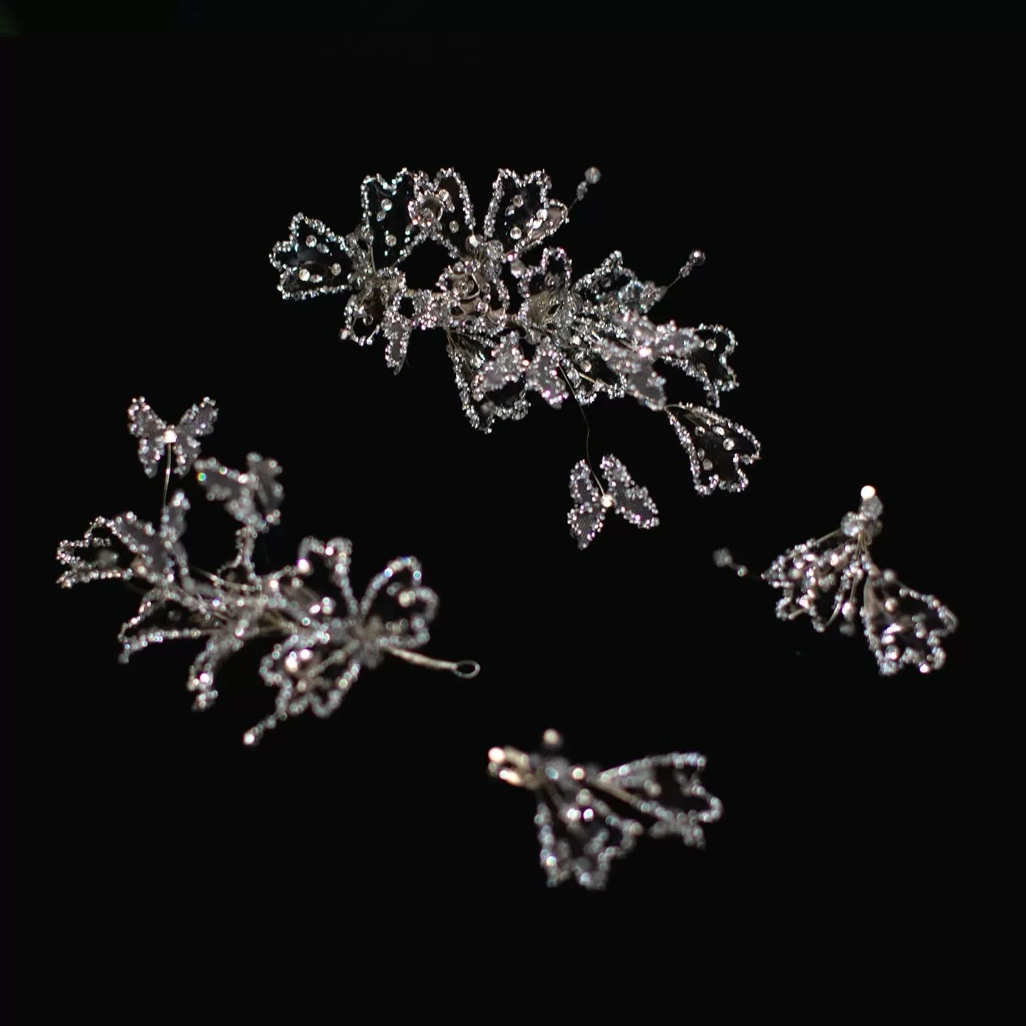 Wedding Hair Accessories Crystal Hair Pin Clip Butterfly Head Piece For Brides Women Girl Party Prom Hairpin Bridal Jewelry