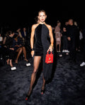 2024 Summer Women Sexy Off the Shoulder Backless Draped Bodycon Mini Dress Velvet Celebrity Red Carpet Evening Party Dress