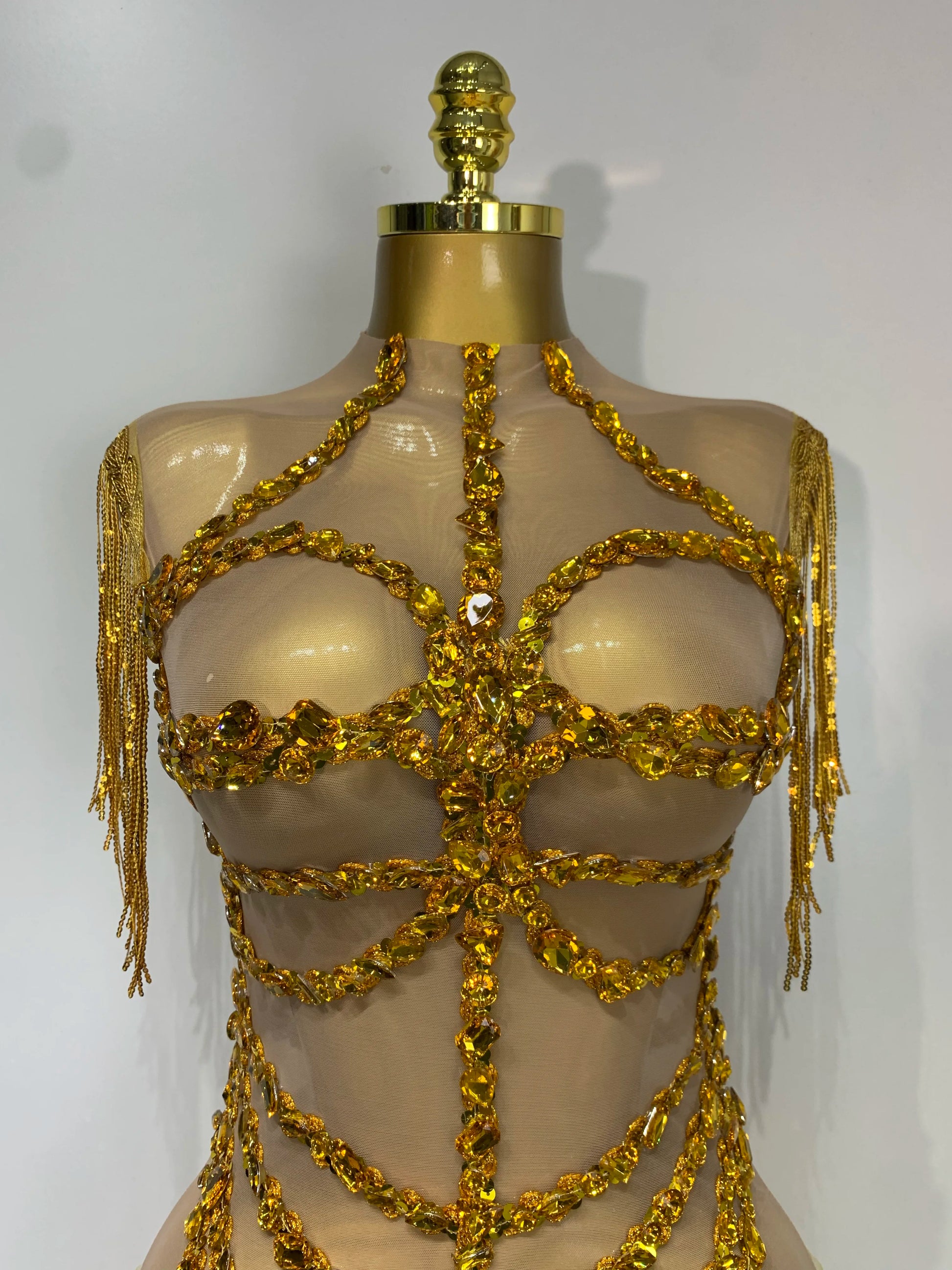 High Quality Luxury Rhinestone Sexy Mesh See Through Bodysuit Women Celebrate Birthday Party Club Singer Dancer Stage Outfit