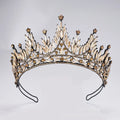 Baroque Queen Princess Crowns And Tiaras For Women Crystal Bridal Crown For Wedding Hair Accessories Prom Hair Jewelry Headdress Imitation Rhodium Plated