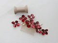 Wedding Accessories Red Flower Hair Comb Pin Clip Leaf Hairpin For Brides Bridesmaids Women Girl Head Pieces Bridal Jewelry 1