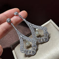 High Quality Zircon Pearl Bridal Earrings CZ Cubic Zirconia Wedding Earring For Brides Accessories Women Birthday Gift Jewelry