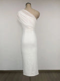 Sexy Women Light Luxury Nail Bead Dress with Slant Neck and Sleeveless Bodycon Flute Patchwork Dress Evening Party Vestidos