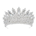 Baroque Women's Crowns For Wedding Headdress Queen Crystal Bridal Tiara Crown For Pageant Diadem Party Prom Bride Hair Jewelry Black Zinc Plated