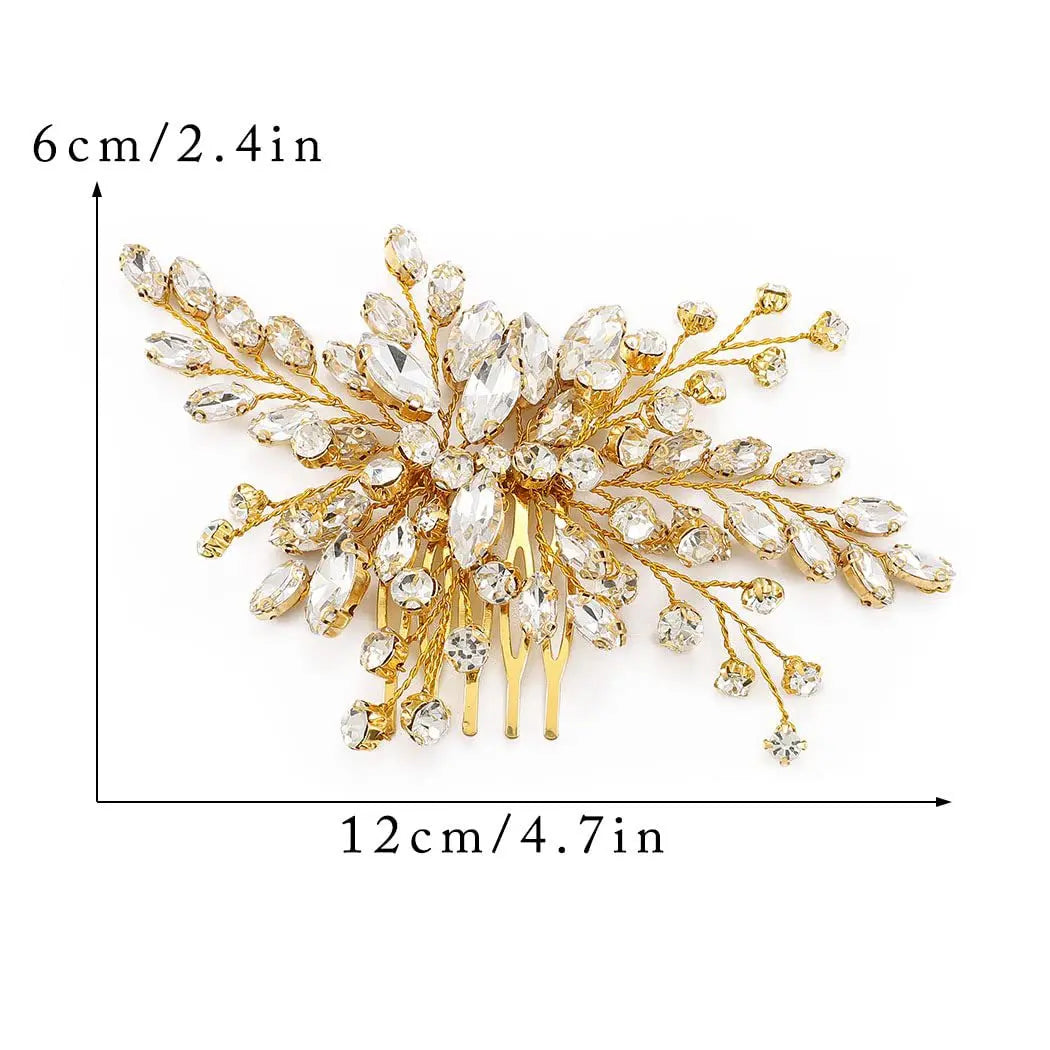 Luxury Bridal Hair Comb Wedding Hair Accessories Pearl Bride Side Combs Tiara For Women Girl Bridesmaids Hairpins Headpiece