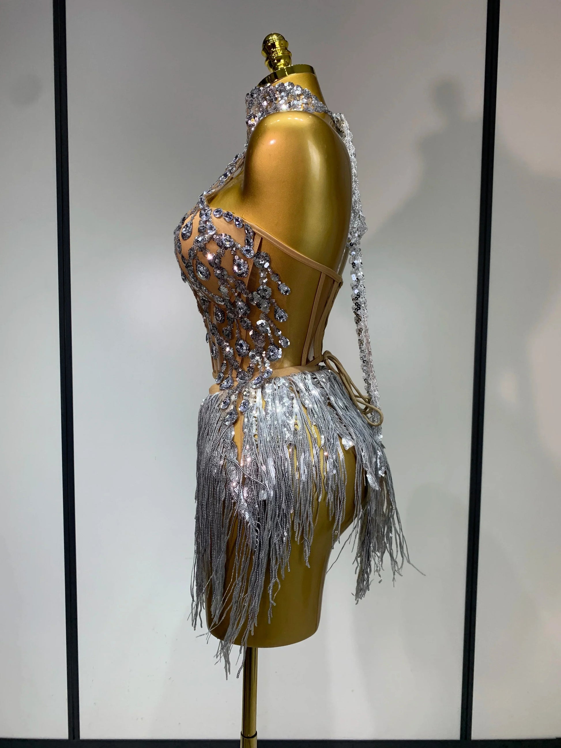 Women Sexy Sequins Rhinestone Glitter Two Pieces Sets Luxury Birthday Evening Party Nightclub Hotwife Singer Stage Outfit